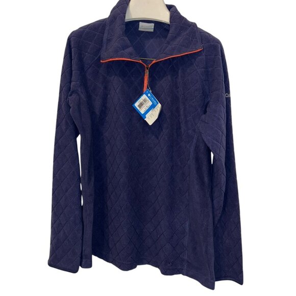 columbia NEW NWT light fleece quarter zip layer top purpley blue orange L - Picture 1 of 3